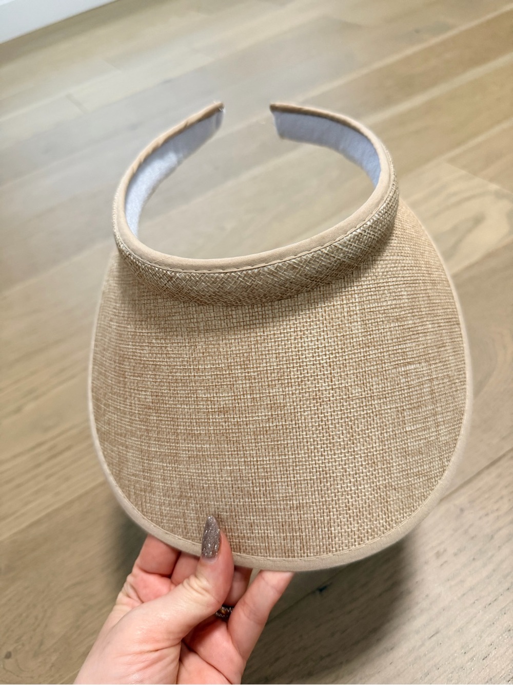 Neutral Straw-Texture Visor Hat for Women